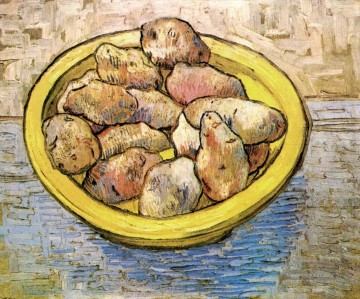  gelb Kunst - Stillleben Kartoffeln in einem gelben Teller Vincent van Gogh